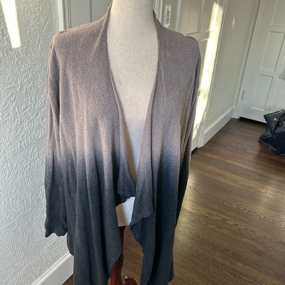 Barefoot Dreams Ombre Cardigan in Gray and Black